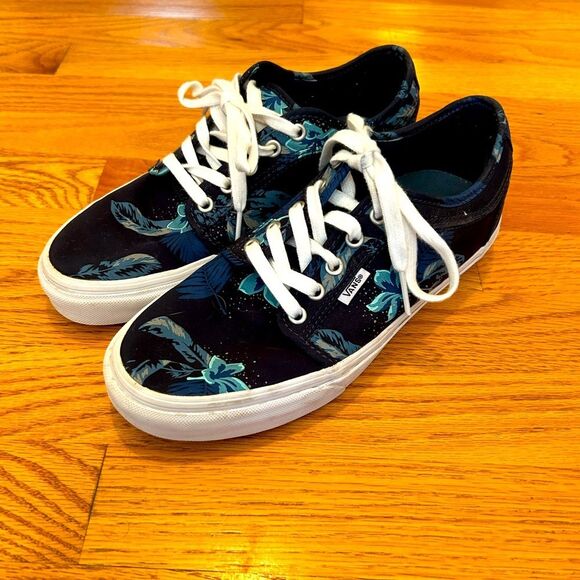 Vans Blue Floral Ultracush Pro Sneakers Size M 7.5. W 9 - Picture 1 of 11
